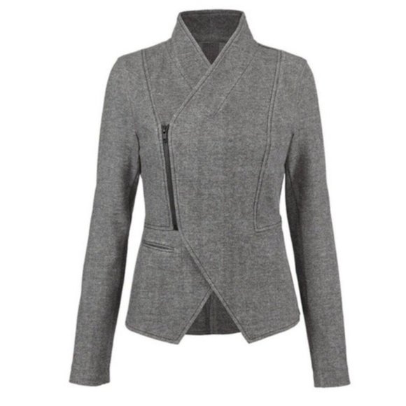 CAbi 3556 Gray Rebel moto Zip Up Ponte Knit Jacket womens size Large - Picture 5 of 10